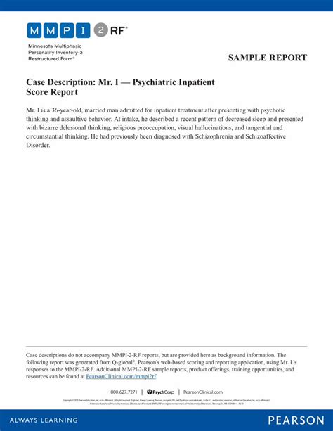 MMPI 2 rf report